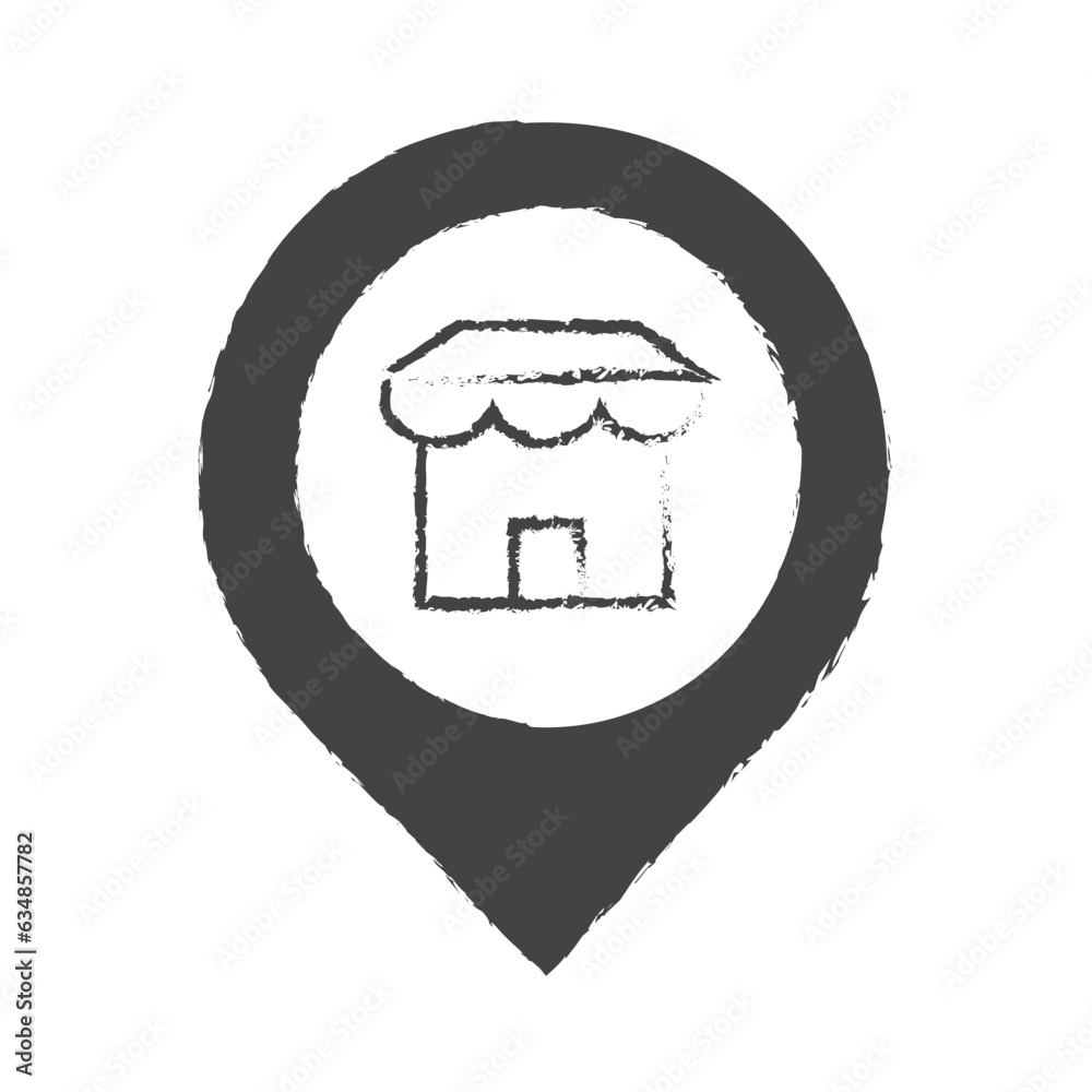 Obraz premium Hand drawn shop location illustration icon