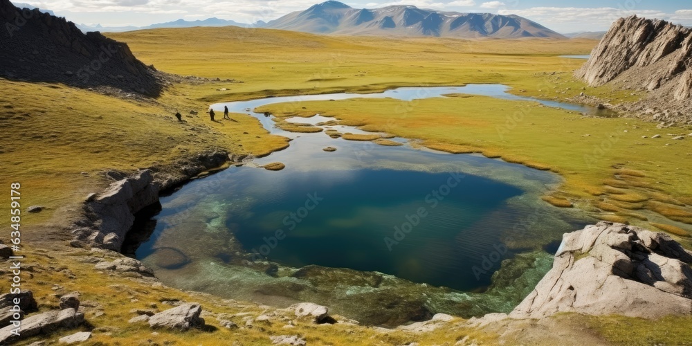 Lake Pool is located at an elevation of 1200 meters above sea level. National Park. a birds eye view