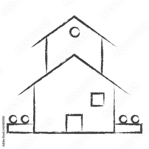 Hand drawn home building illustration icon