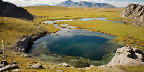 Lake Pool is located at an elevation of 1200 meters above sea level. National Park. a birds eye view © Vusal
