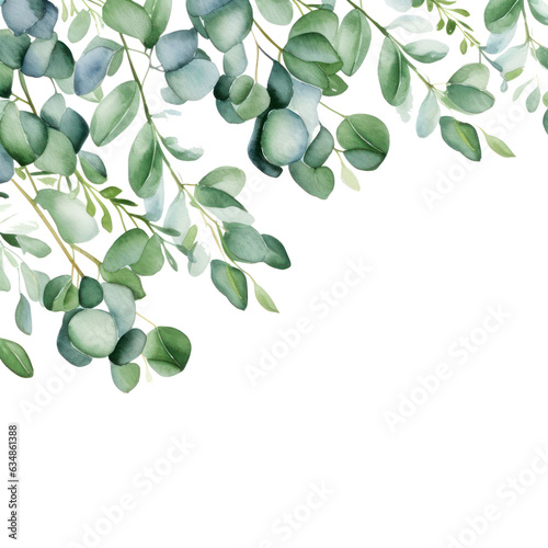 Watercolor eucalyptus branch isolated © olegganko