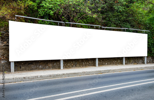 Large blank billboard giantboard for outdoor advertising. photo