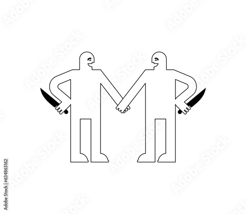 Traitor sign icon. Betrayal symbol. Concept of betrayal is a knife in the back.