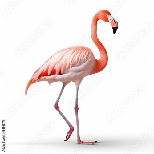Pink flamingo isolated © olegganko