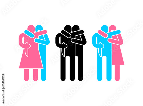 Family betrayal. A knife in the back of a loved one. Cheating wife and husband.