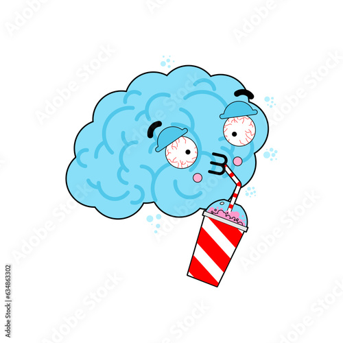 Slurpee Brain-Freezing. frozen brain isolated