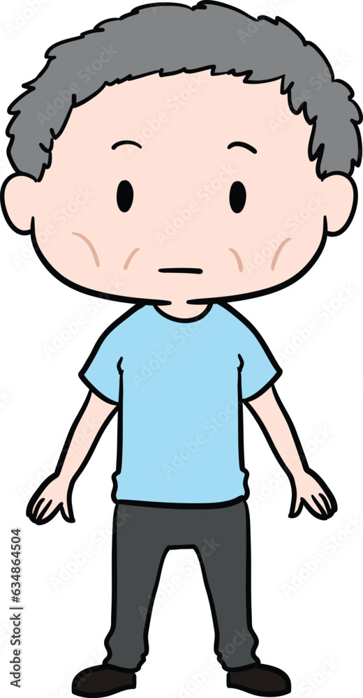 Simple illustration of an unhealthy looking male Simple illustration of an unhealthy looking male