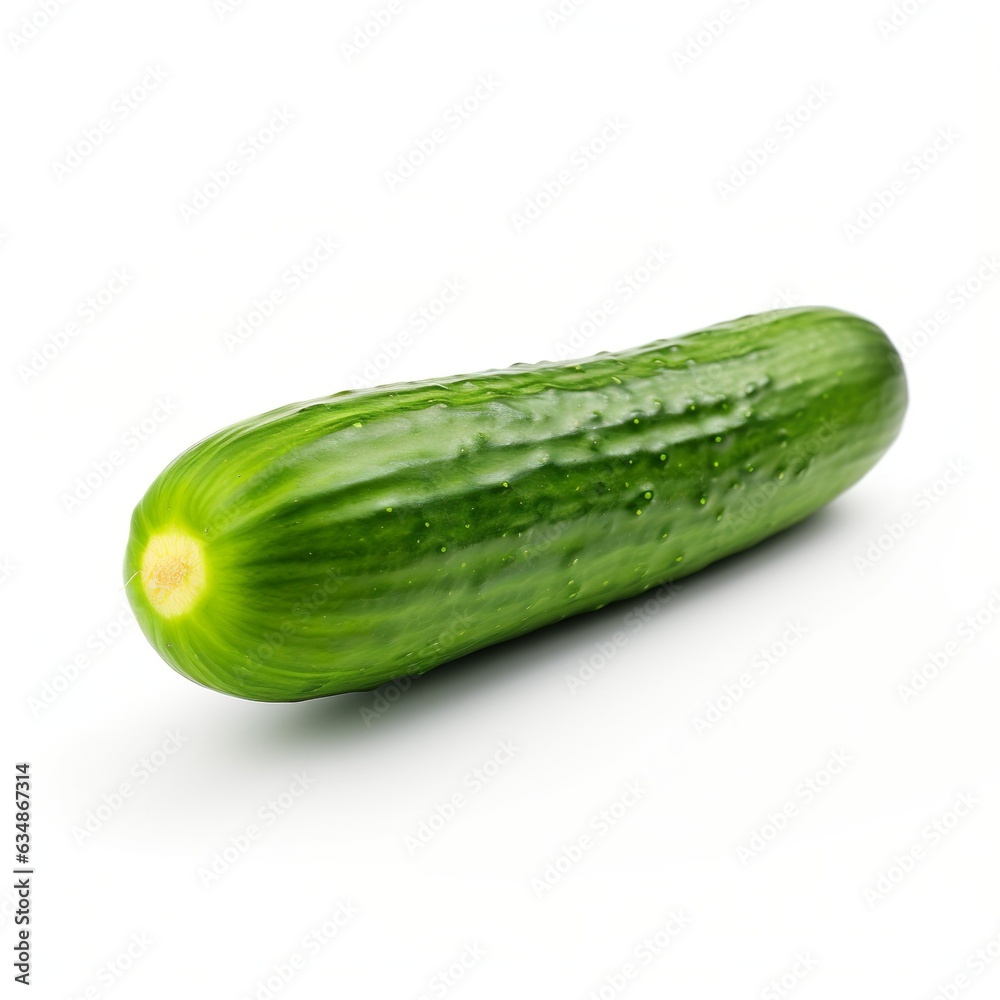 fresh green cucumber isolated | Generative AI fresh green cucumber isolated | Generative AI