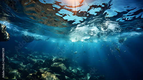 Underwater scene with bubbles. water, liquid, overlay,