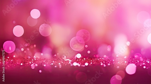 abstract festive celebration template texture background banner panorama - pink magenta bokeh lights isolated on pink magenta paper texture, with space for text generative AI