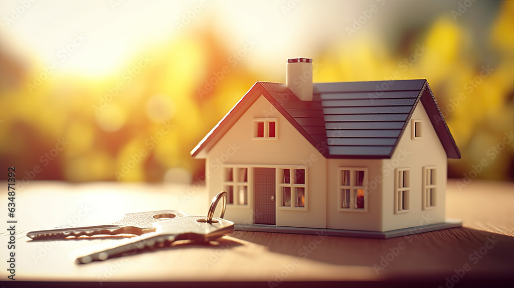 House and keys on the background of the house House and keys on the background of the house