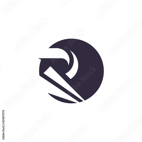 Letter R logo design element with modern creative concept