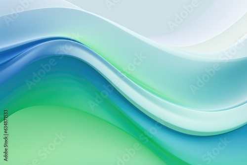 Abstract green and blue swirl wave background. Flow liquid lines design element. Light pastel colors. Abstract futuristic background