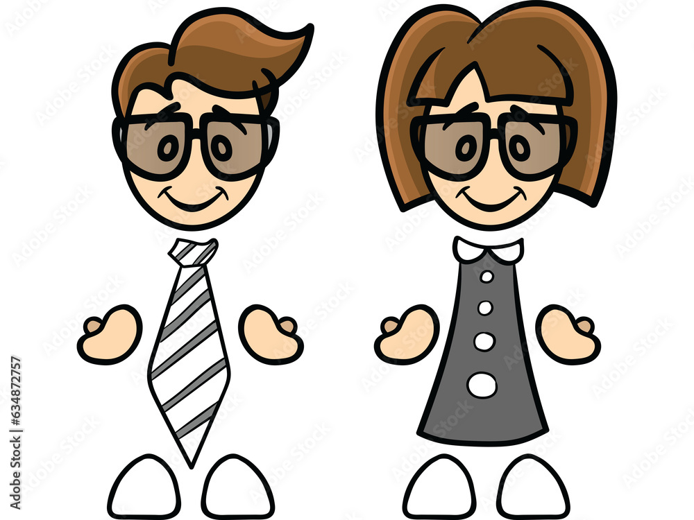 Digital png drawing of smiling woman and man on transparent background Digital png drawing of smiling woman and man on transparent background