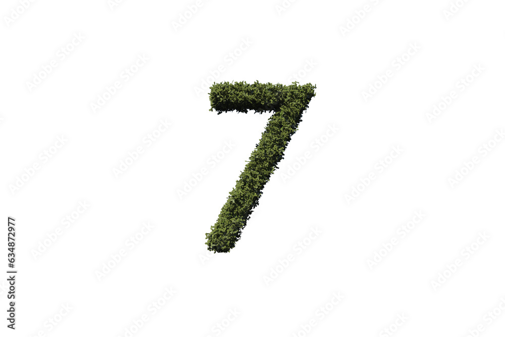 Digital png illustration of 7 number with grass on transparent background Digital png illustration of 7 number with grass on transparent background