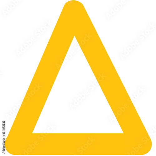 Digital png illustration of yellow triangle on transparent background
