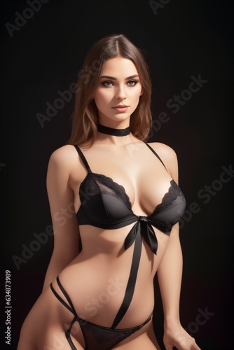Beautiful woman posing for lingerie advertisement © whitecityrecords