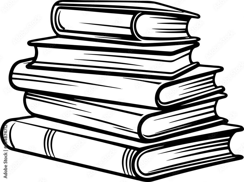 Stack of books, Back to school, Basic simple Minimalist vector SVG logo ...