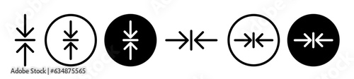 Data compression icon set. web file compress vector symbol in black color. photo
