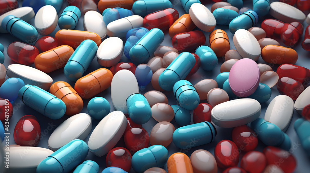 medical pills of medication on a soft background theme wallpaper