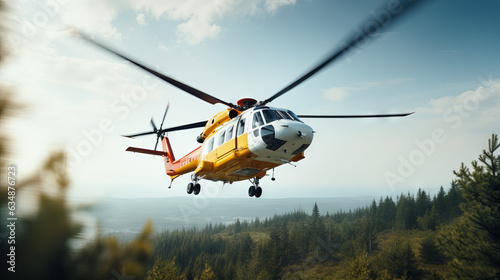 helicopter flying in the sky photo