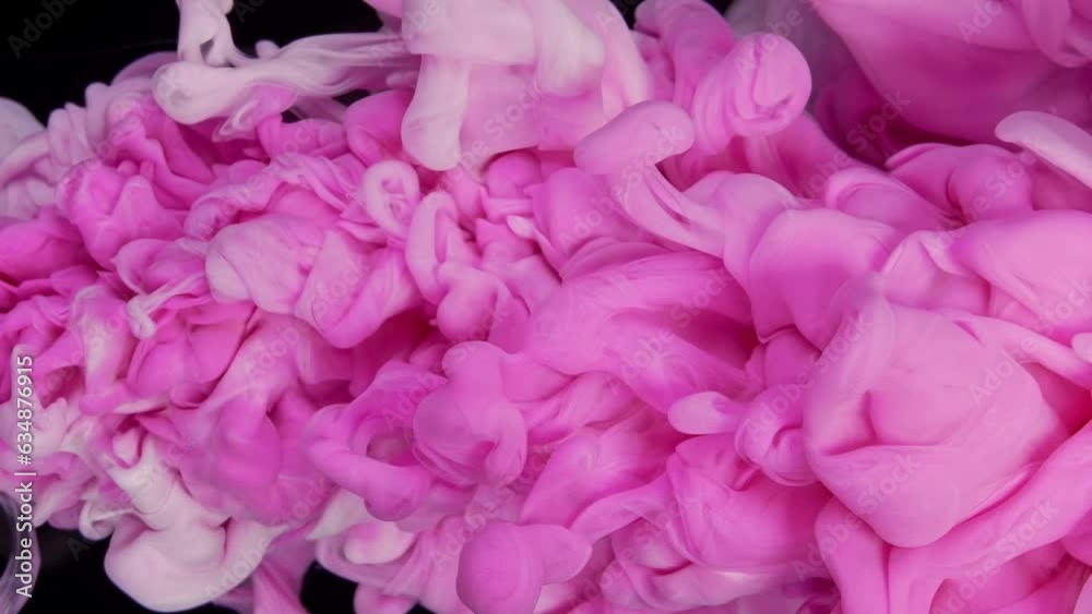 Abstract Elegance: Cloud Pink Ink and White Paint Fusion in Fluid Art, Black Background Abstract Elegance: Cloud Pink Ink and White Paint Fusion in Fluid Art, Black Background
