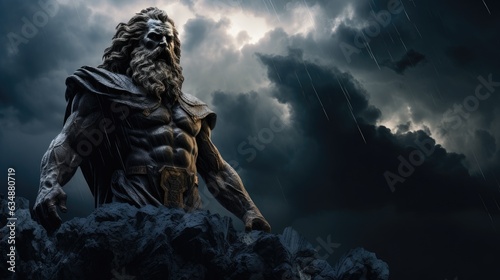 Celestial Majesty: Zeus, the King of Gods, Roaring in Thunder