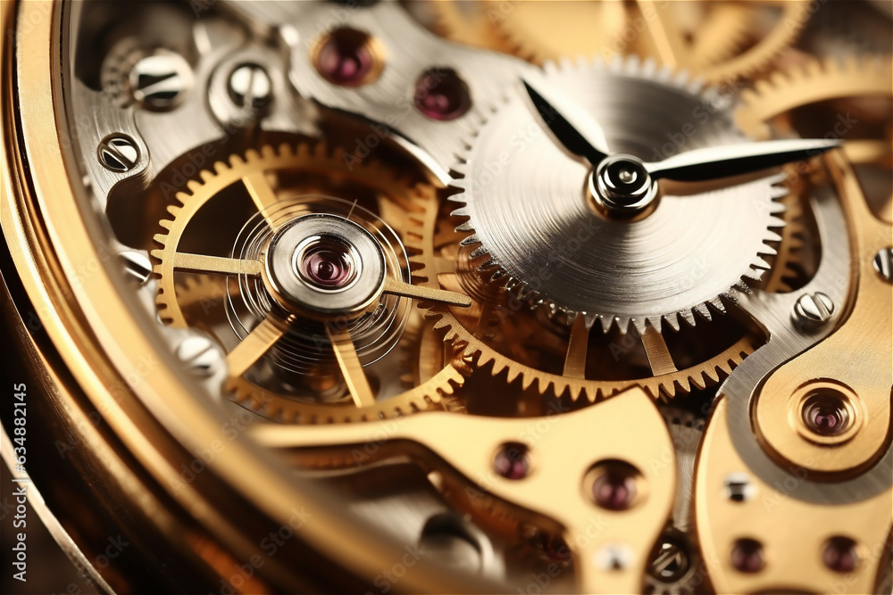 custom made wallpaper toronto digitalClose Up Old Golden Gears of a watch Turning in Working Mechanism