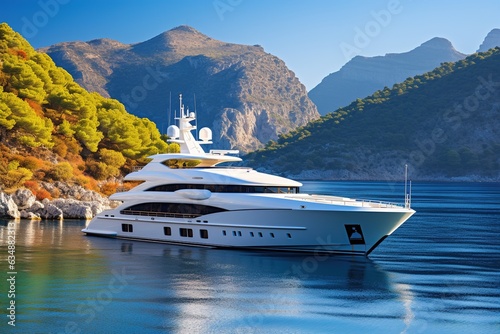 luxury yacht cruising.