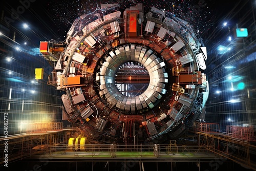 Large hadron collider machine, front view in the mine photo