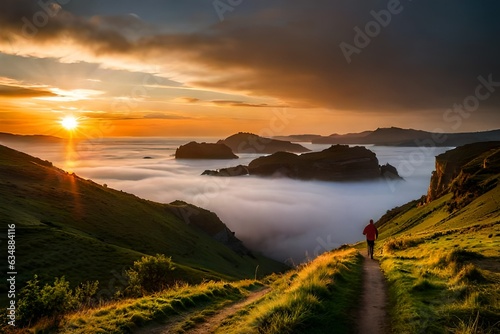 sunset over the sea