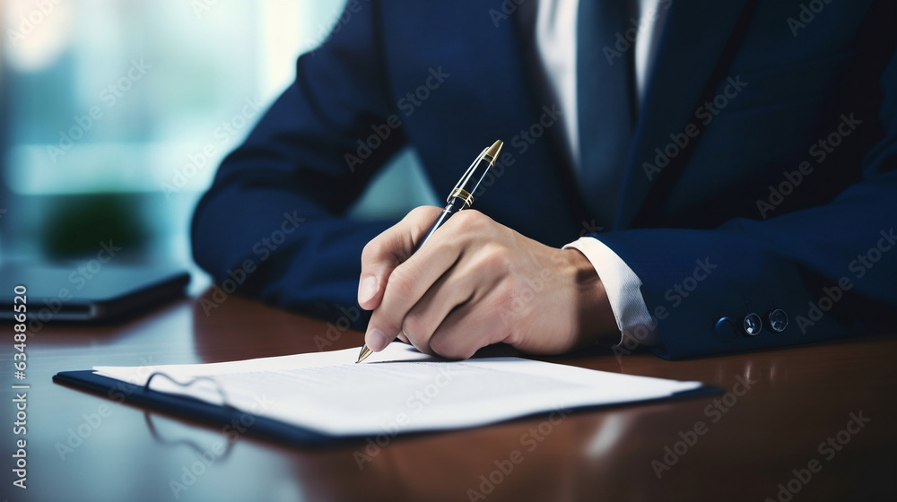 businessman signing a document businessman signing a document