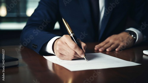  businessman signing a document