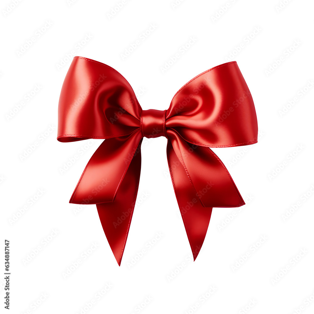 Red bow isolated on transparent or white background Red bow isolated on transparent or white background