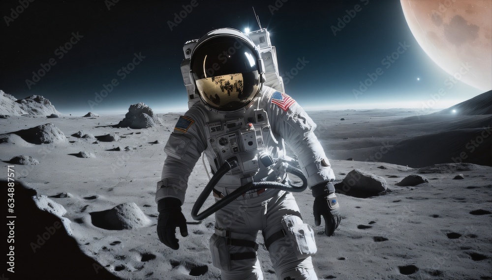 Astronaut on moon surface