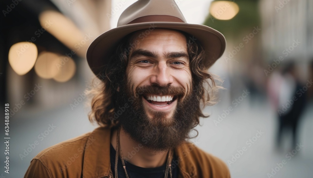 Smiling hipster man with beard Smiling hipster man with beard