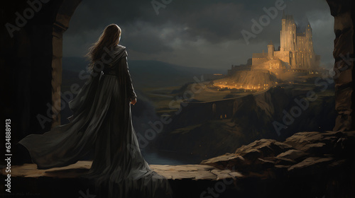 Queen, Mystery Lady looking at Castle Light