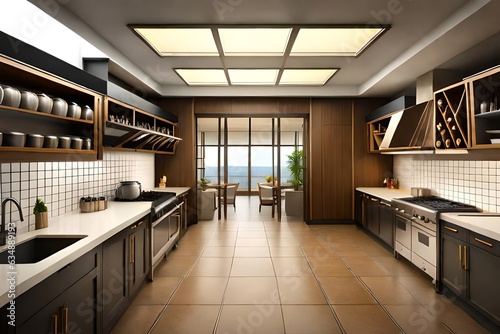 modern kitchen interior with kitchen generated by al technology  © younas