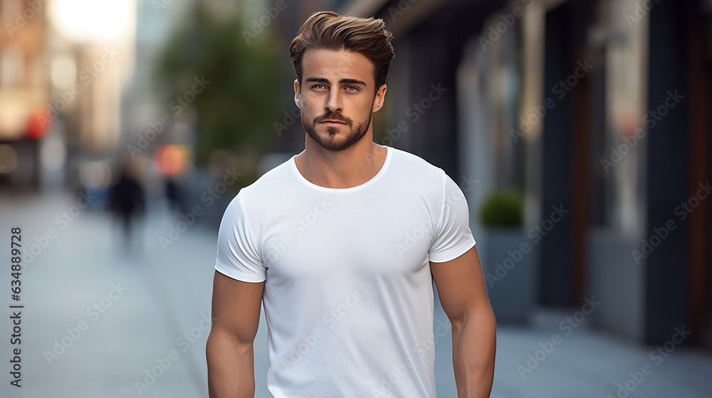 Man in white t-shirt 