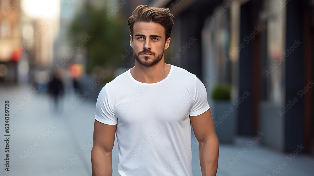 Man in white t-shirt Man in white t-shirt