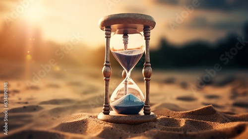 hourglass with sand running out