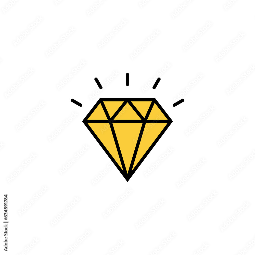 Diamond icon vector for web and mobile app. diamond gems sign and symbol