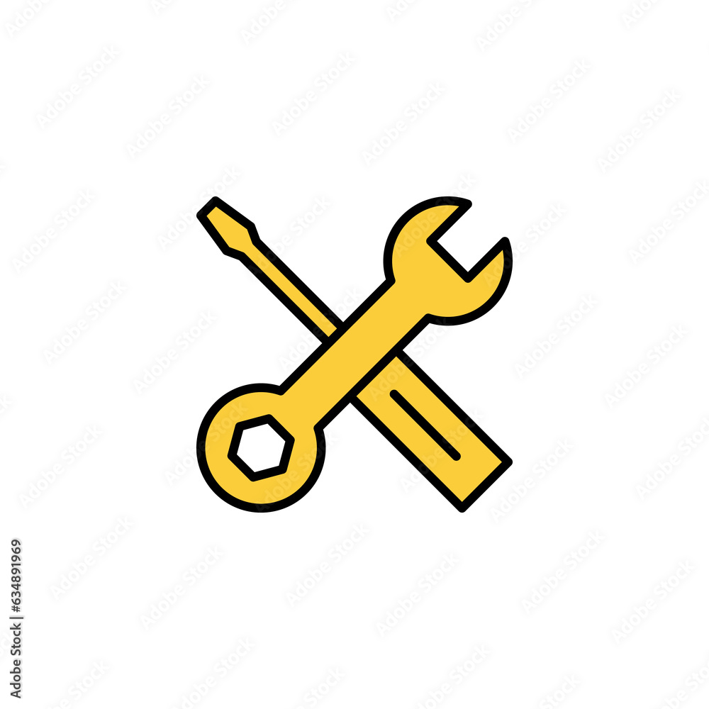Repair tools icon vector for web and mobile app. tool sign and symbol. setting icon. Wrench and screwdriver. Service Repair tools icon vector for web and mobile app. tool sign and symbol. setting icon. Wrench and screwdriver. Service