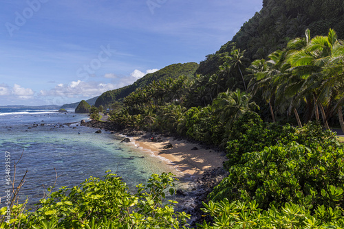 Beautiful landscape view of the National Park of American Samoa on the island of Tutuila. photo