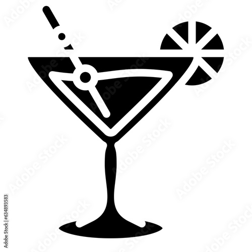 Cocktail glass Icon style