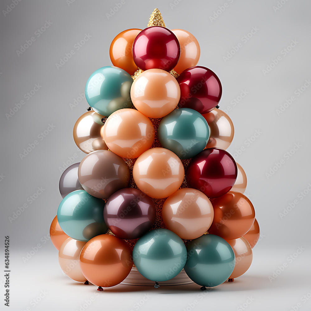 Fototapeta premium Balloons as Christmas Tree. Christmas Decoration