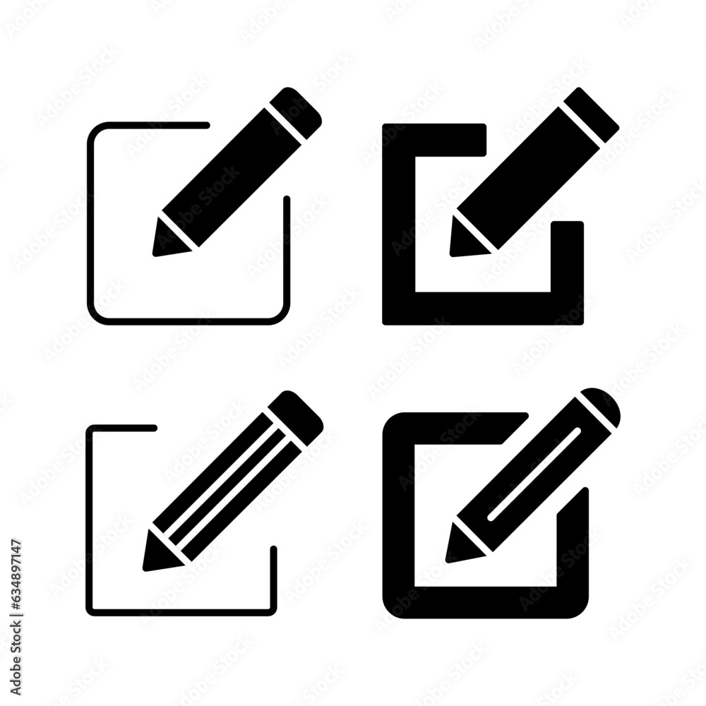Edit icon vector. edit document sign and symbol. pencil Edit icon vector. edit document sign and symbol. pencil