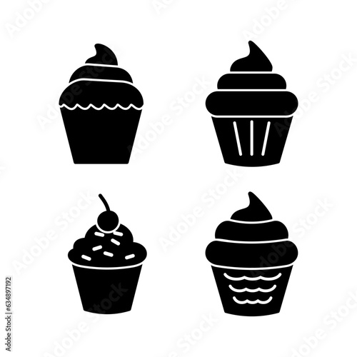 Cup cake icon vector. cake icon. bakery. muffin