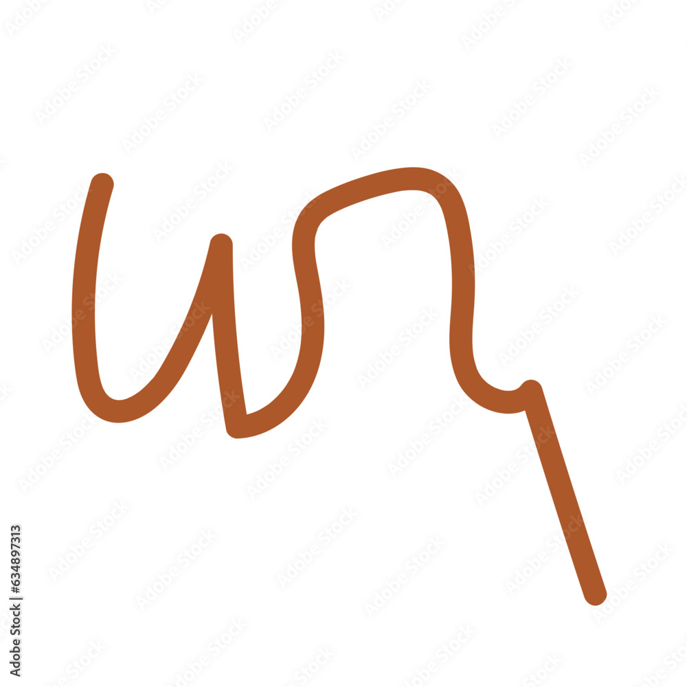 Neutral Doodle Squiggly Line