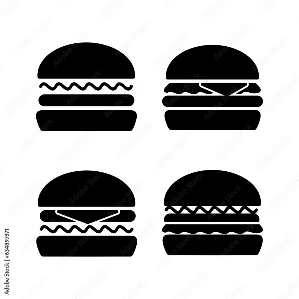 Fototapeta premium Burger icon vector. hamburger logo icon. fast food icon